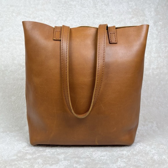 Portland Leather Goods Large Tote Crossbody Bag Honey Tan Brown NO Strap - Picture 3 of 15